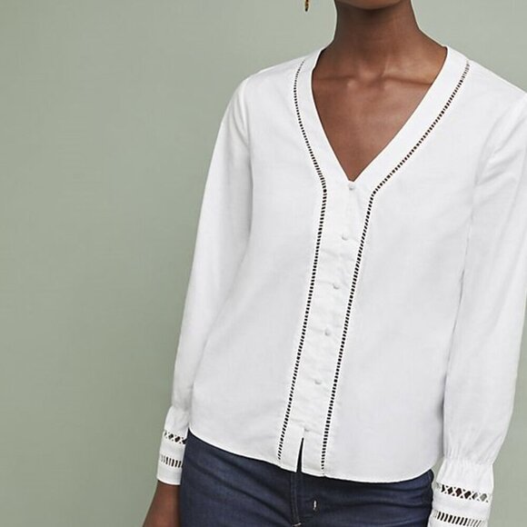 Anthropologie Tops - Anthropologie Hannah Poplin Blouse by ISLA MAUDE NWT